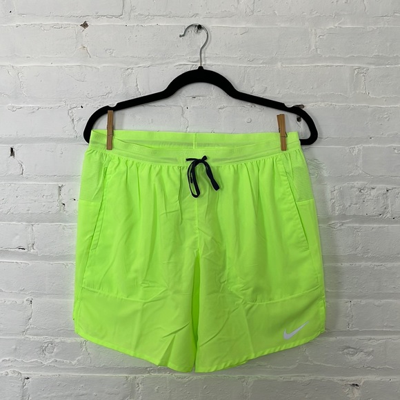 Nike Shorts Brand New Neon Green Nike Drifit Stride Mens 7